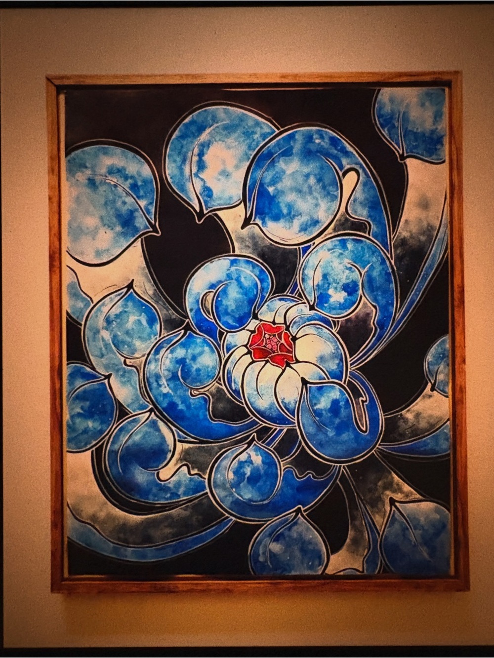 Blue Floral Abstract Wall Art Painting